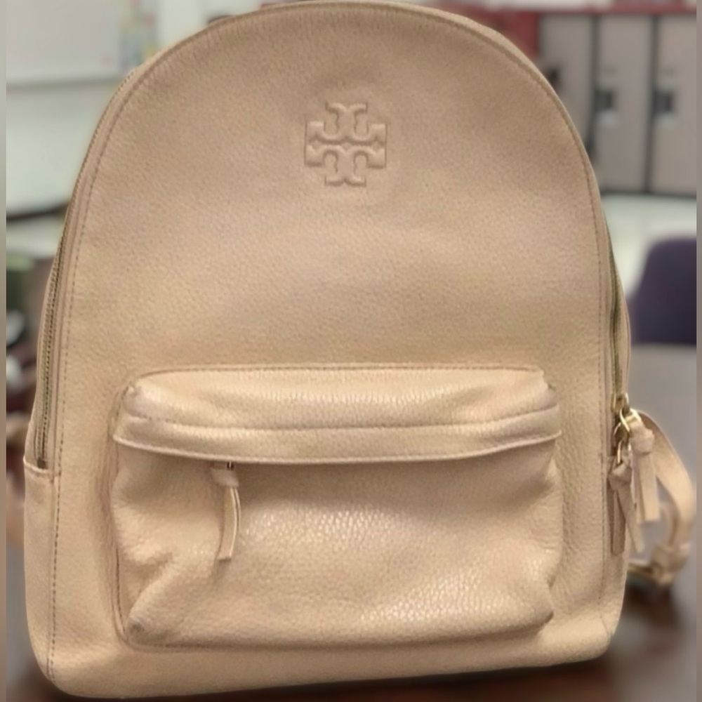 Tory Burch Leather Backpack.